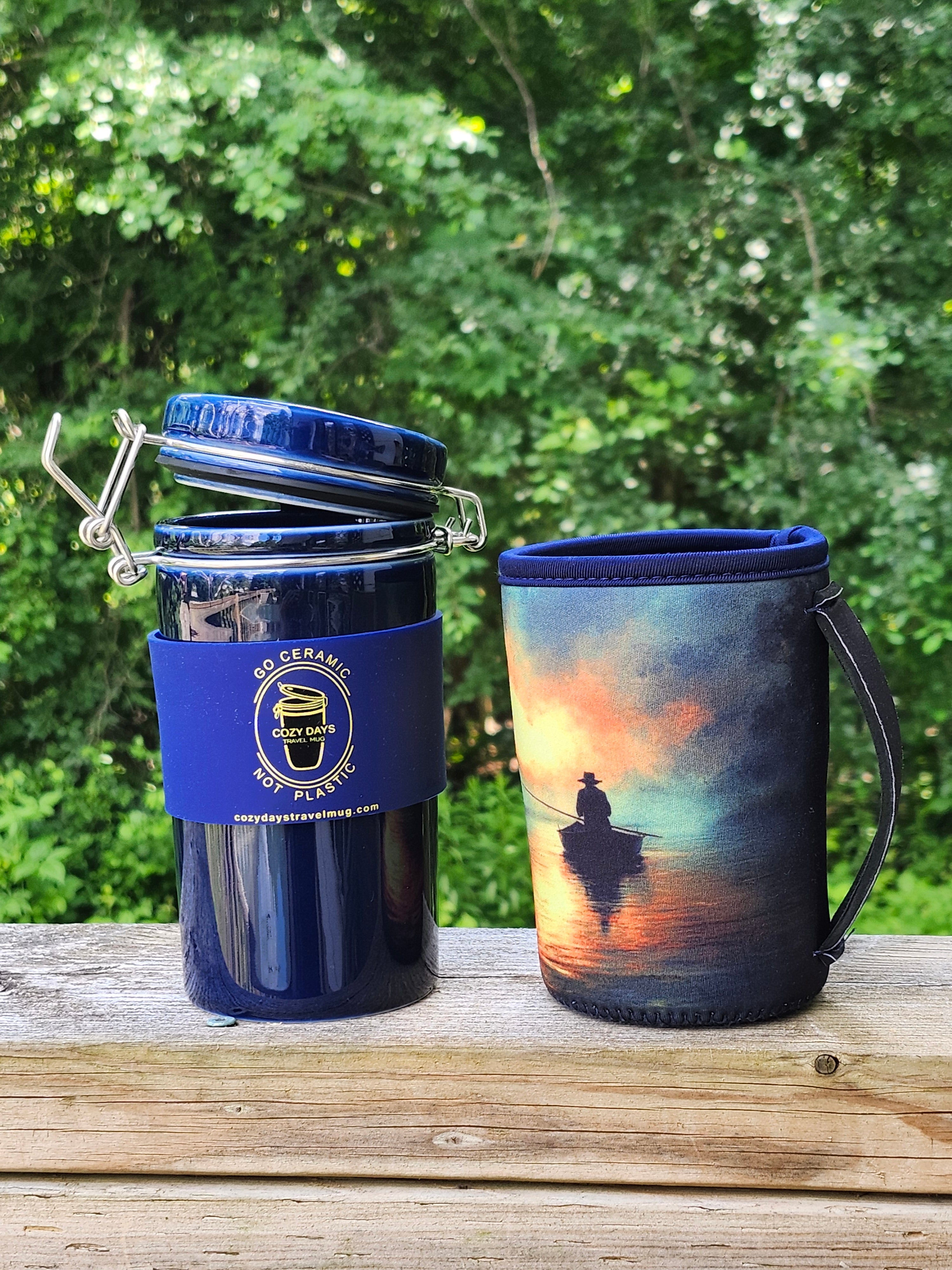 Midnight Blue Ceramic Travel Mug